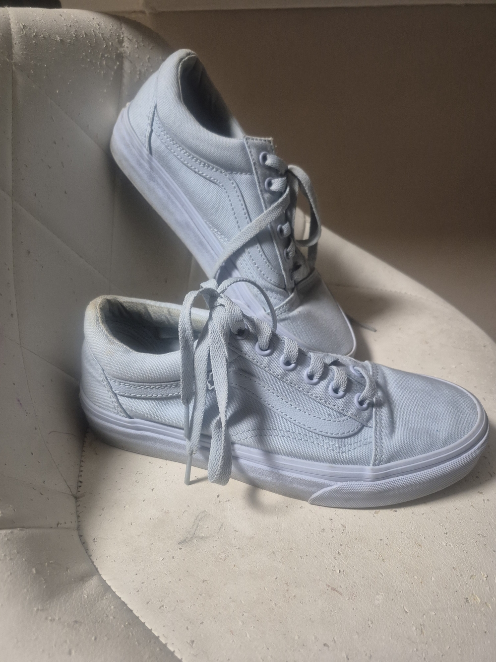 Vans Low-Top Canvas Sneakers in Light Gray